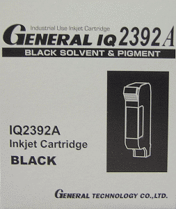 General IQ2392A Black Solvent & Pigment Inkjet Cartridge